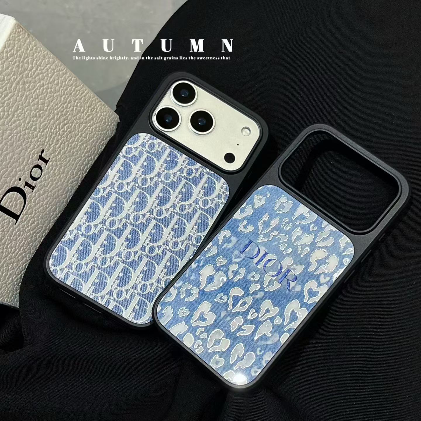 Dior Blue iPhone 17 Pro Max Case – Luxury Designer Phone Case Cover for iPhone 16 Pro Max, Premium Blue Protective Case