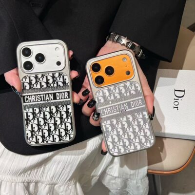Christian Dior Paris iPhone 17 Pro Max Leather Case – MagSafe Compatible Luxury Leather Phone Case Cover for iPhone 16 Pro Max Designer Protective Cover