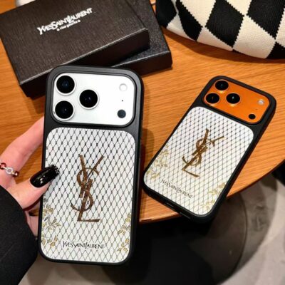 YSL iPhone 17 Pro Max Case – Luxury Designer Phone Case Cover for iPhone 16 Pro Max, Premium Protective YSL iPhone Case