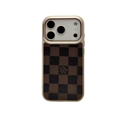 Louis-Vuitton iPhone 17 16 Pro Max Leather Case – Luxury LV Leather Phone Cover for iPhone 16 Pro Max