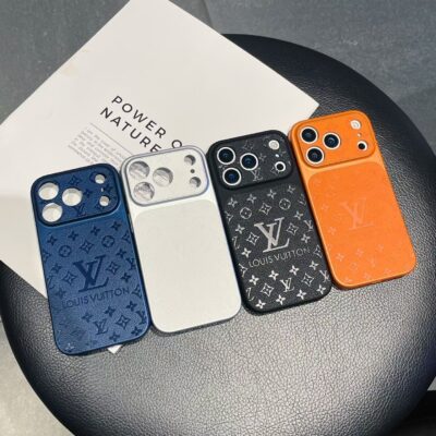 Louis Vuitton iPhone 17 Pro Max Leather Case – Luxury LV Logo Designer Leather Cover for iPhone 16 Pro Max