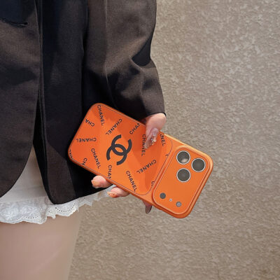 Orange Chanel iPhone Case – Luxury Phone Cover for iPhone 14, 15, 16 & 17, Pro & Pro Max