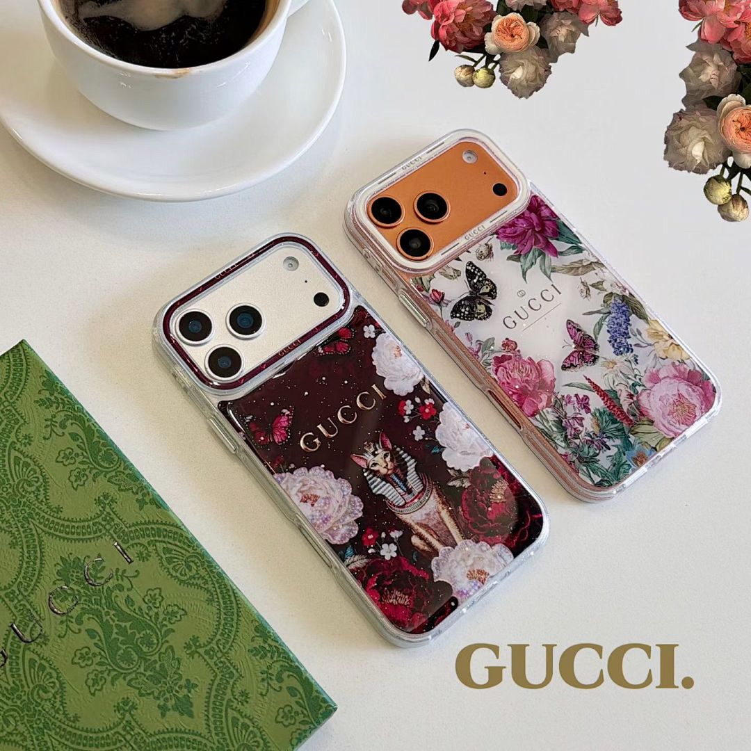 Gucci Flower iPhone 17 Pro Max Case – GG Floral Bloom Designer Phone Cover for iPhone 16 ,15 & 14