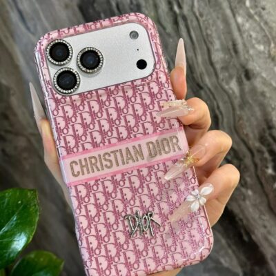 Pink Christian Dior iPhone Case – Luxury Phone Cover for iPhone 14, 15, 16 & 17, Pro & Pro Max