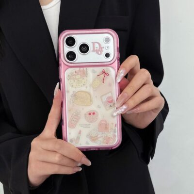 Pink Dior iPhone 17 Pro Max Case – Luxury Phone Cover for iPhone 18 17, 16, 15