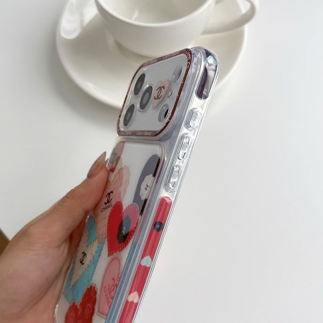 Coco Chanel Hearts iPhone Case – Transparent Love Heart Phone Cover for iPhone 15, 16 & 17, Pro & Pro Max