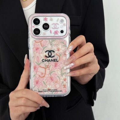 Pink Flower Chanel iPhone 18 Pro Max Case – Luxury Floral Phone Cover for iPhone 15, 16 & 17, Pro & Pro Max