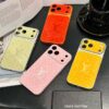 LV iPhone 17 Pro Max Case – Luxury Phone Cover for iPhone 15, 16 & 17, Available in Pink, Red, Yellow & Light Green