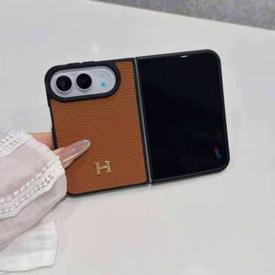 Hermes Leather Case for iPhone Duo iPhone 18 Pro Max – Luxury Leather Phone Case Cover, Premium Designer Protective Case