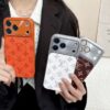 Louis Vuitton iPhone 17 Pro Max Case with MagSafe – Luxury LV Designer Phone Cover for iPhone 13, 14, 15, 16 & 17 Pro Max, White, Orange & Brown