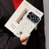 White LV iPhone 17 Pro Max Case – Louis Vuitton Style Luxury Designer Phone Cover for iPhone 14, 15, 16 & 17 Pro Max