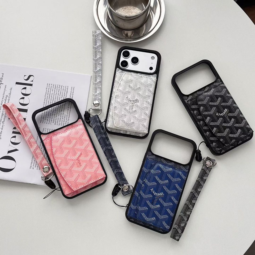 Goyard iPhone 18 Pro Max Case with Card Holder – Luxury Designer-Style Phone Cover for iPhone 13, 14, 15, 16, 17 & 18 Pro Max