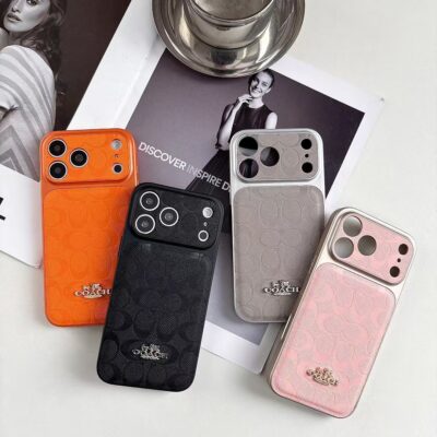 Coach iPhone 17 Pro Max Case – Luxury Designer-Style Phone Cover for iPhone 17 Pro, iPhone 16 Pro Max, iPhone 15 Pro Max & iPhone 14 Pro Max, Available in Orange, Black, Gray and Pink