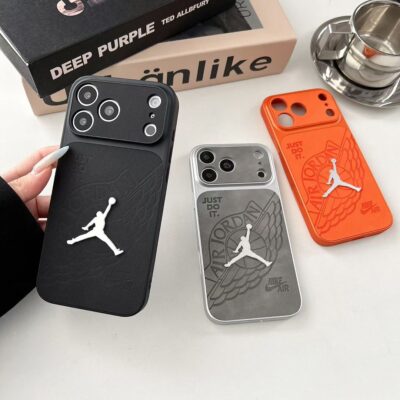 Nike Air Jordan iPhone 17 Pro Max Case – Basketball Sneaker-Style Phone Cover for iPhone 17 Pro, 16 Pro Max, 15 Pro Max & 14 Pro Max, Black, Gray or Orange
