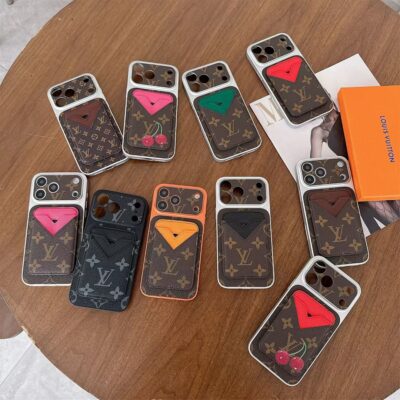 Louis Vuitton iPhone 16 Pro Leather Case with Detachable Magnet Card Holder – Luxury Wallet Phone Case for iPhone 17 Pro Max, 17 Air, 16 Pro Max & iPhone 13–17 Series